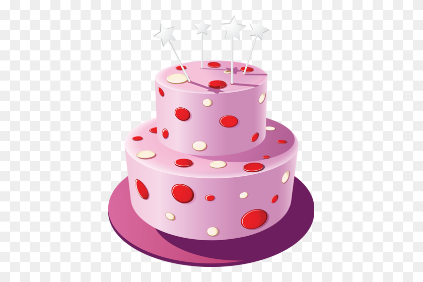 409x500 Торти Поздравляет Тебя С Днем ​​Рождения, С Днем ​​Рождения - Розовый Торт Клипарт