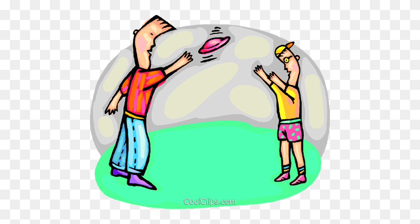 480x389 Tossing A Frisbee Royalty Free Vector Clip Art Illustration - Frisbee Clipart