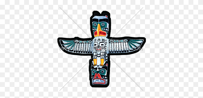 385x346 Totem Pole Production Ready Artwork For T Shirt Printing - Totem Pole Clipart