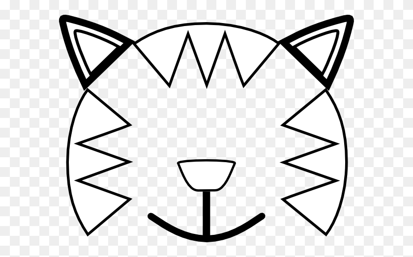 600x463 Totetude Cat Outline Face Clip Art - Face Outline Clipart