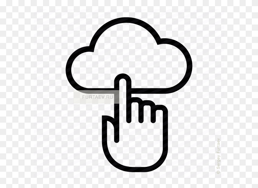 620x553 Touching Cloud Vector Icon - Cloud Vector PNG
