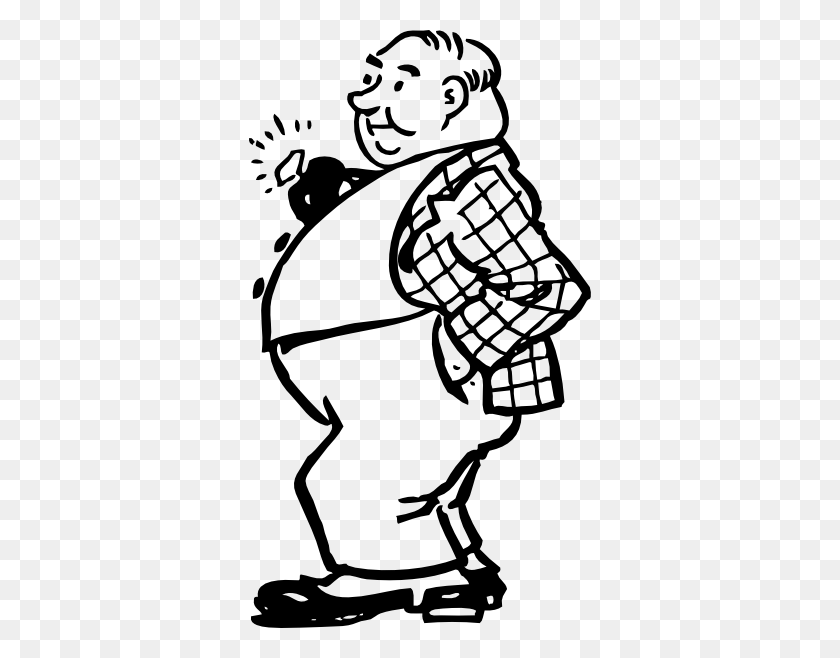 342x598 Tough Guy Cliparts Fat - Old Man Clipart Blanco Y Negro