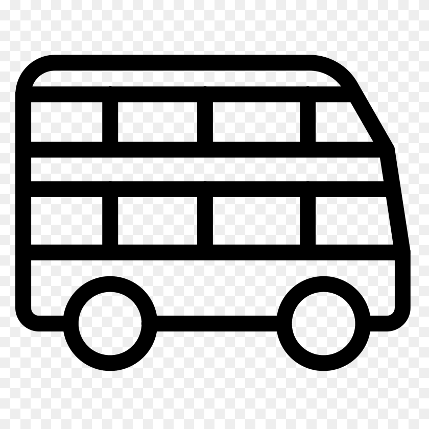 1600x1600 Tour Bus Icon - Double Decker Bus Clipart