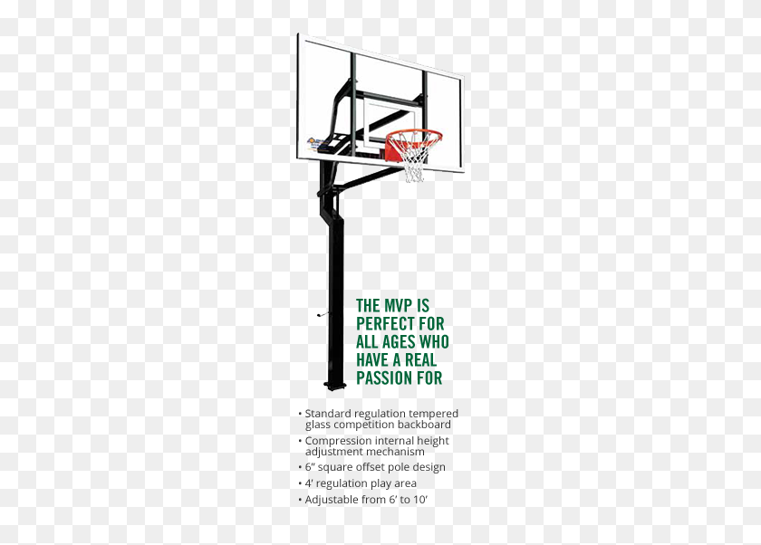 200x542 Tour Greens Mississippi In Ground Basketball Goals Accessories - Basketball Goal PNG