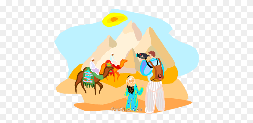 480x349 Tourists In Egypt - Tourist Clipart