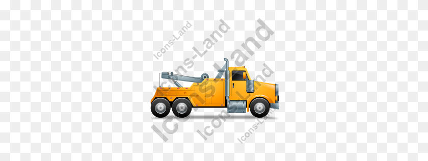 256x256 Tow Rig Right Yellow Icon, Pngico Icons - Tow Truck PNG