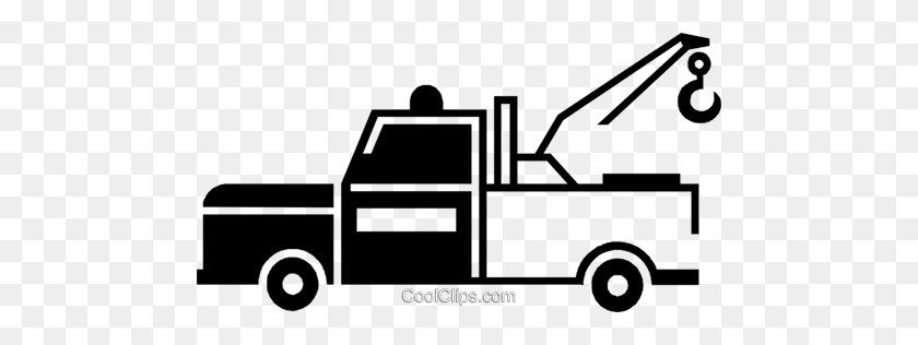 480x256 Tow Truck Royalty Free Vector Clip Art Illustration - Tow Truck Clipart