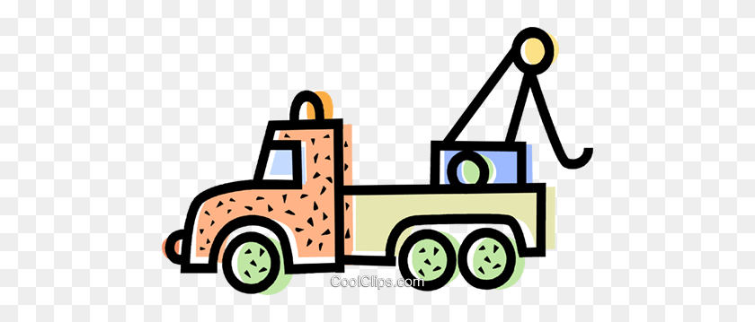 480x299 Tow Trucks Royalty Free Vector Clip Art Illustration - Moving Truck Clipart Free