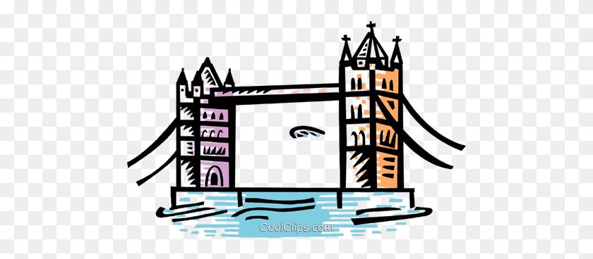 480x308 Tower Bridge Royalty Free Vector Clip Art Illustration - Landmark Clipart