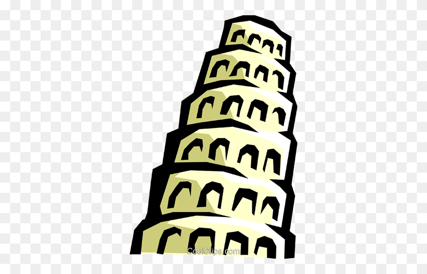 330x480 Tower Of Babel Royalty Free Vector Clip Art Illustration - Tower Of Babel Clipart