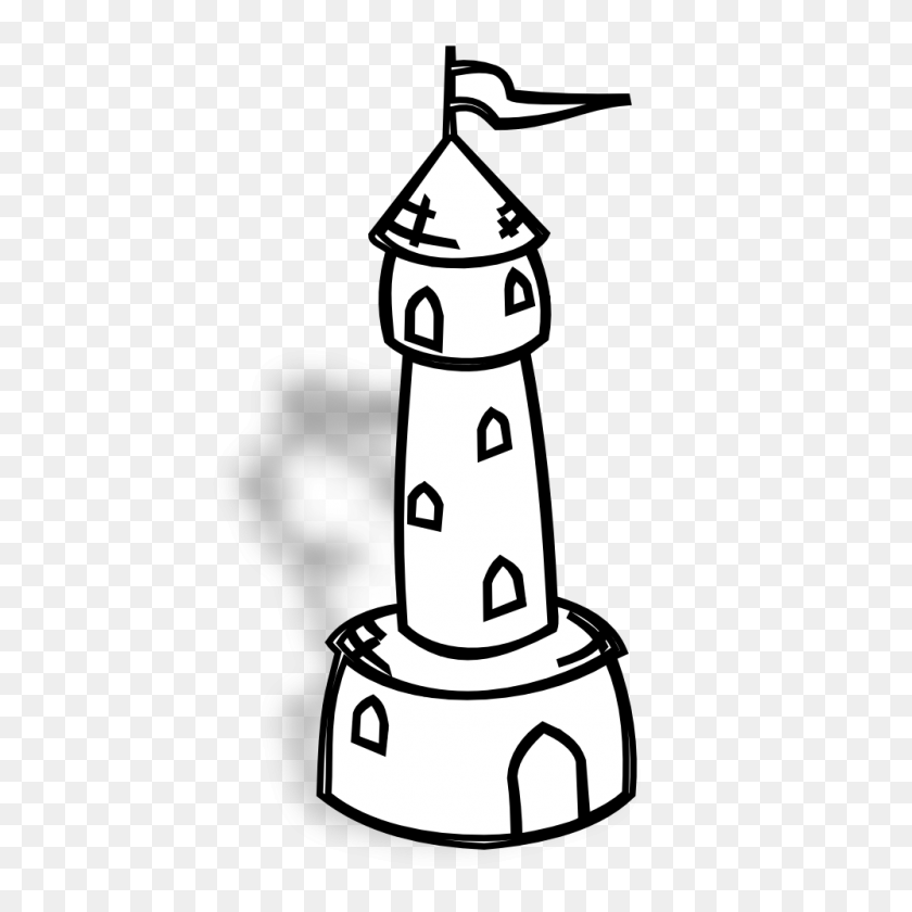 999x999 Towers Clipart Black And White - Clock Tower Clipart