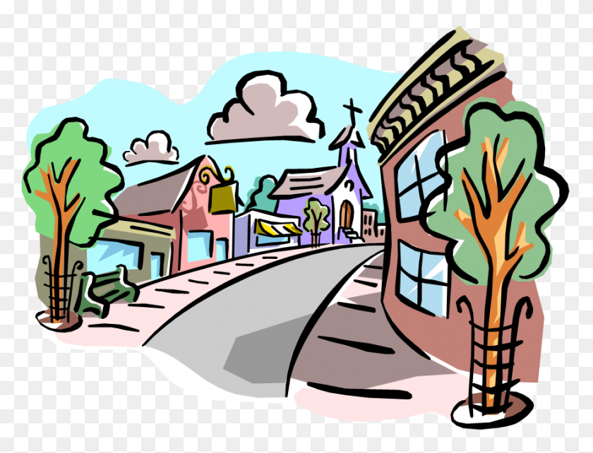 881x658 Town Clipart Neighborhood - Old West Clipart