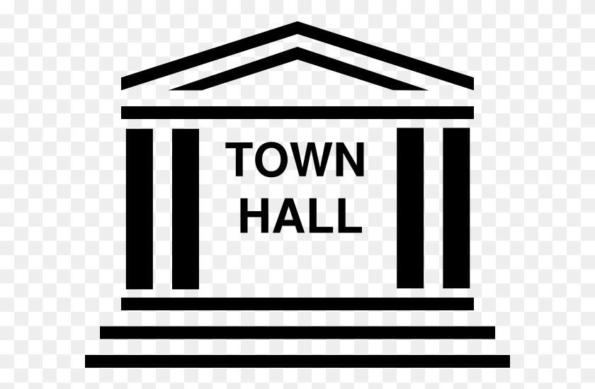 600x489 Town Hall Clip Art - Town Clipart Black And White