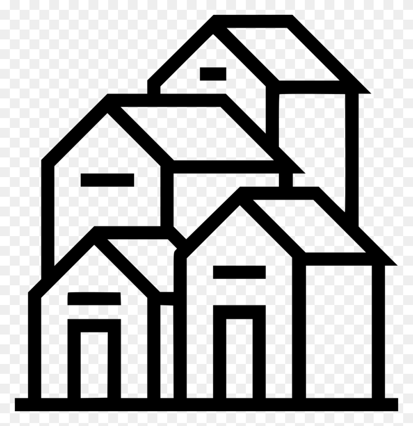 948x980 Town Houses Village City Png Icon Free Download - Town PNG