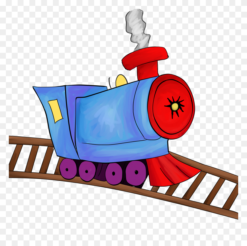 2000x2000 Toy Train Cartoon Group With Items - Play Food Clipart