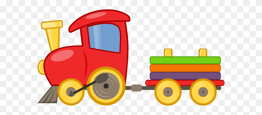 600x309 Toy Train Cartoon Group With Items - Thomas The Train PNG