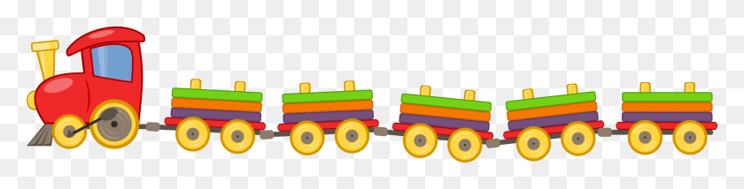 2400x474 Toy Train Cartoon Group With Items - Train Clipart PNG