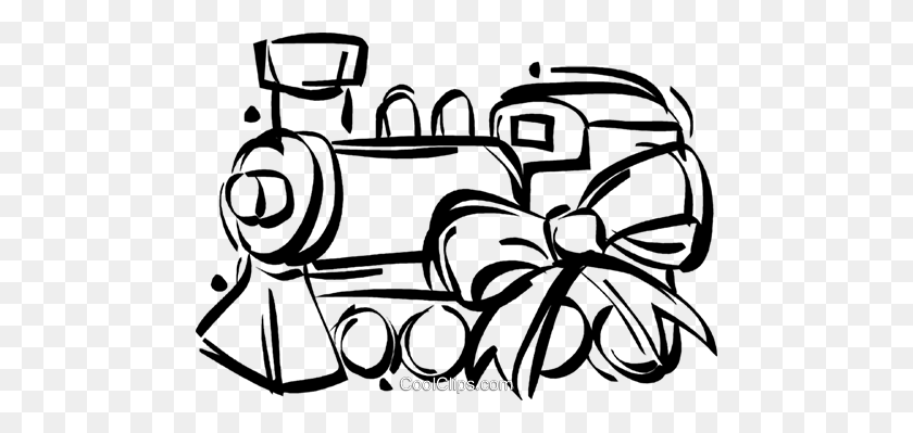 480x339 Toy Train Royalty Free Vector Clip Art Illustration - Train Clipart