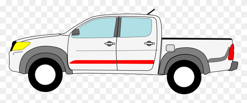 2400x897 Toyota Hilux, Side View Icons Png - Toyota PNG