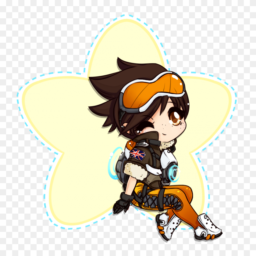 1050x1050 Tracer Overwatch Chibi - Overwatch PNG