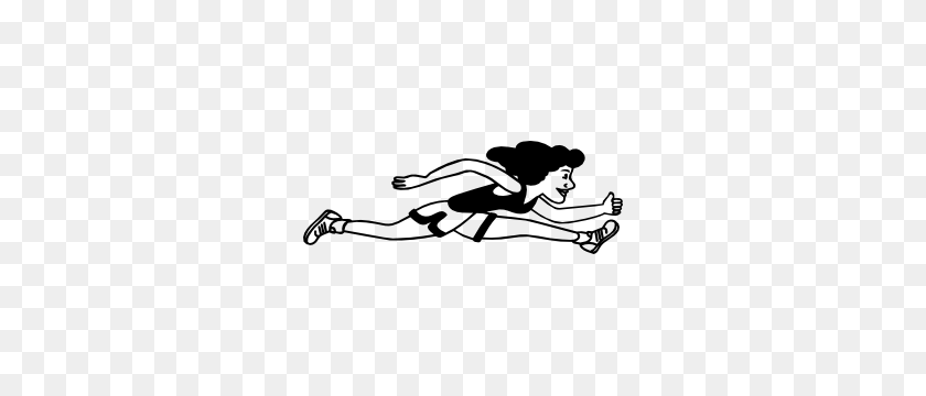300x300 Track Field Girl Corriendo Etiqueta Engomada - Track Runner Clipart