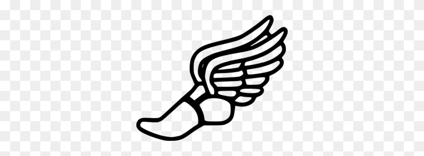 300x249 Track Shoe Track Clip Art Shoe With Wings Free - Wings Clipart