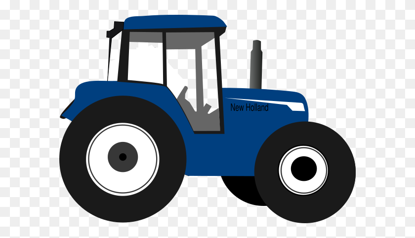 600x423 Tractor Blue Clip Art - Tractor With Trailer Clipart