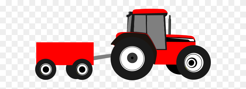 600x245 Tractor Clip Art - Red Tractor Clipart
