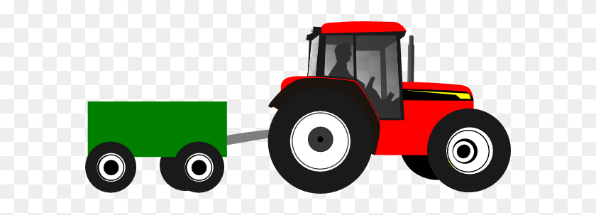 600x243 Tractor Clip Art - Red Wagon Clipart