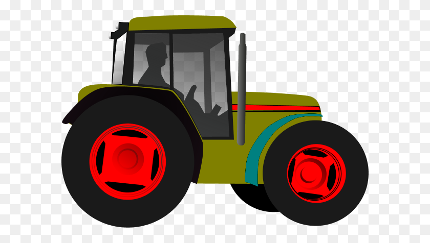 600x416 Tractor Clipart Little Green - Tractor With Trailer Clipart