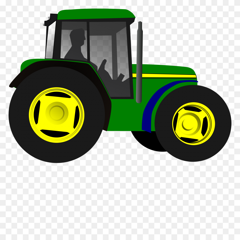 2400x2400 Tractor Clipart Little Green - Farm Scene Clipart