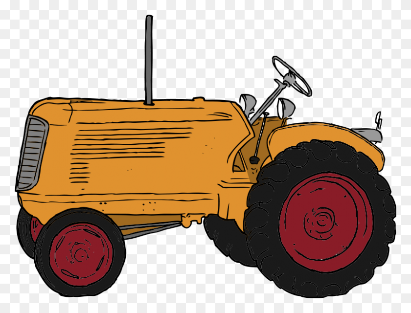 800x595 Тракторный Клипарт Оранжевый Трактор - Тракторный Клипарт Бесплатно