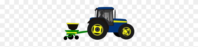 300x143 Tractor Png, Clip Art For Web - Blue Tractor Clipart