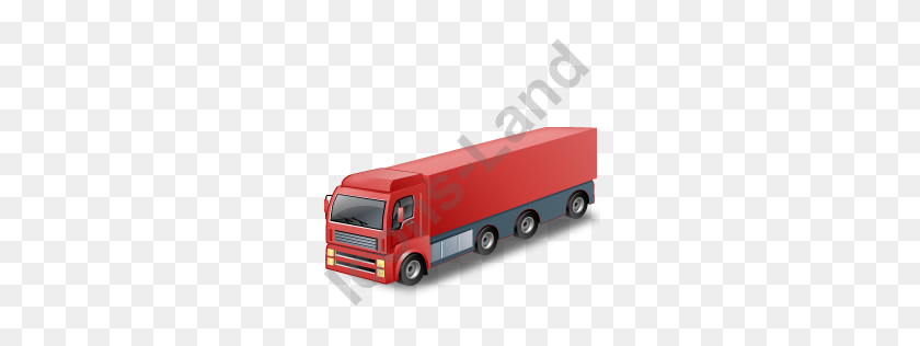 256x256 Tractor Trailer Red Icon, Pngico Icons - Trailer PNG