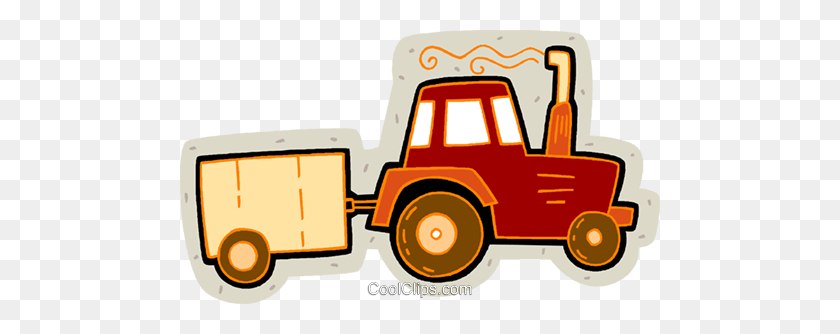 480x274 Tractor With Trailer Royalty Free Vector Clip Art Illustration - Small Car Clipart