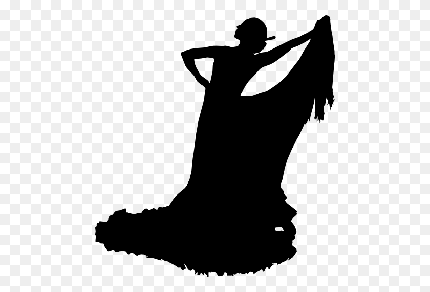 512x512 Traditional Feminine Flamenco Dancer Silhouette - Flamenco Dancer Clipart
