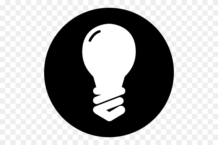 500x500 Traditional Light Bulb Icon In Black Circle Vector Image Public - Light Bulb Clipart Black And White