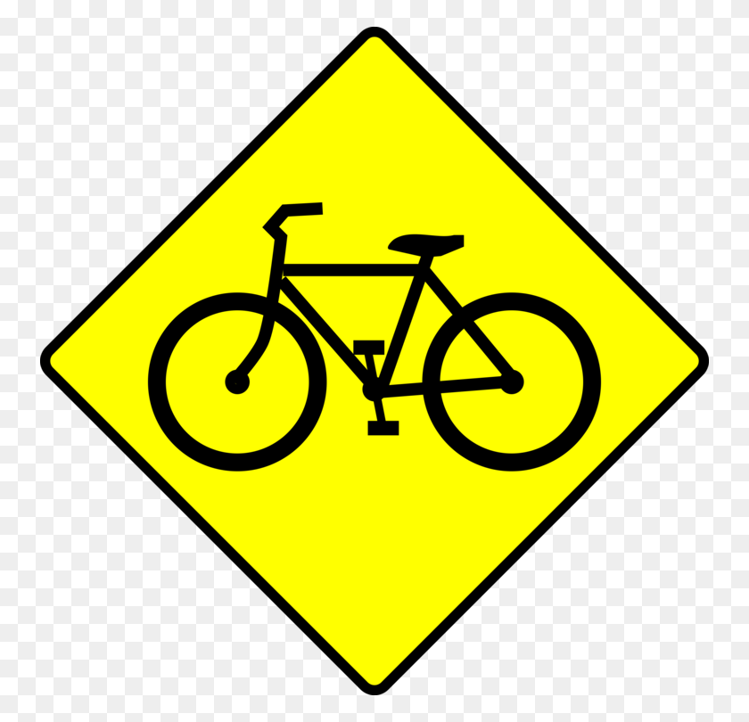 750x750 Traffic Sign Bicycle Warning Sign Cycling - Yield Sign Clip Art