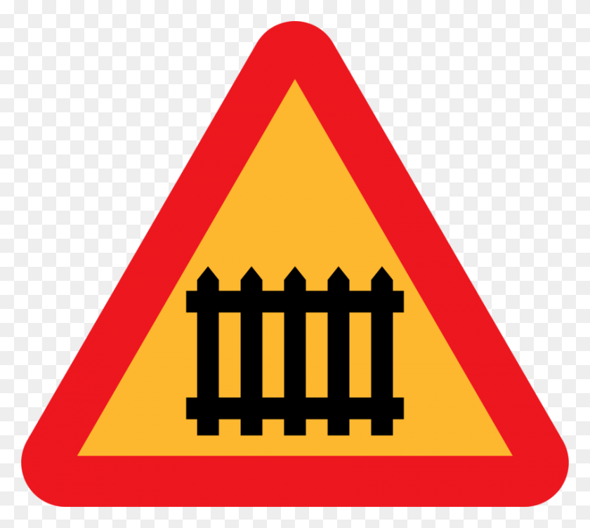845x750 Traffic Sign Fence Warning Sign Gate Road - Road Clipart PNG