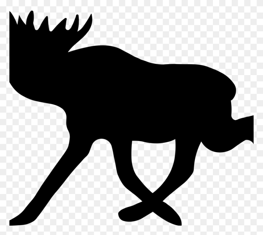 846x750 Traffic Sign Moose Sweden Road - Road Black And White Clipart