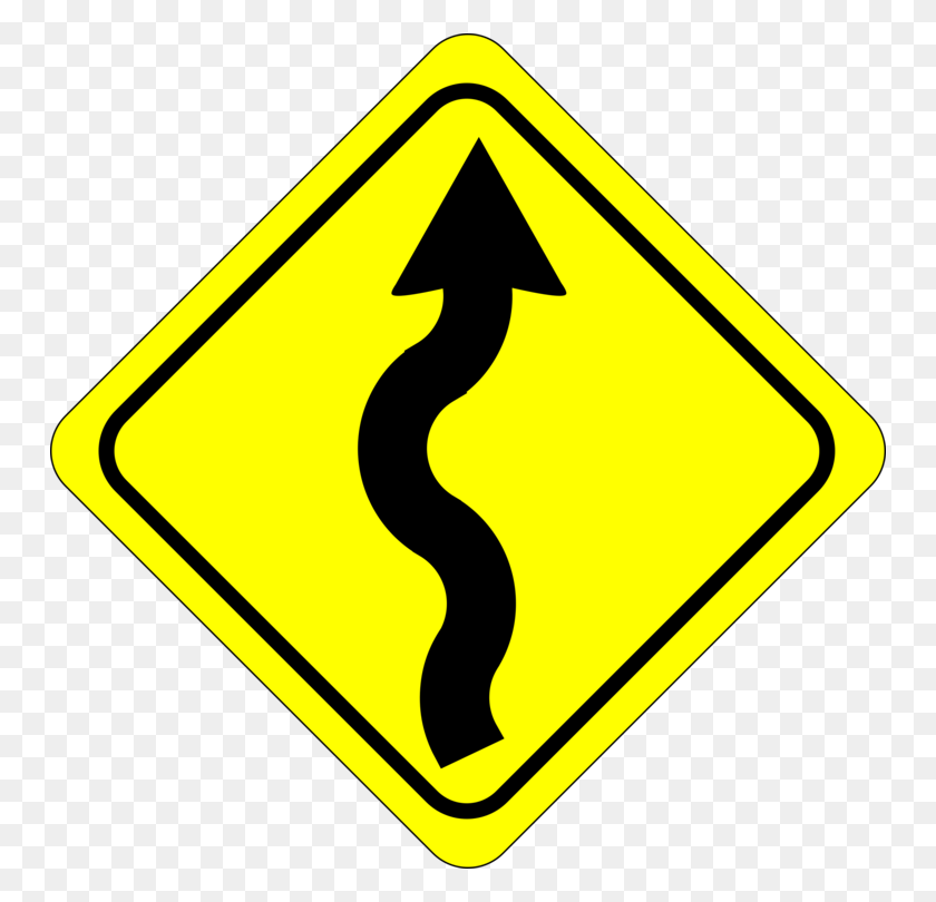 750x750 Traffic Sign Road Information Carriageway - Curve PNG