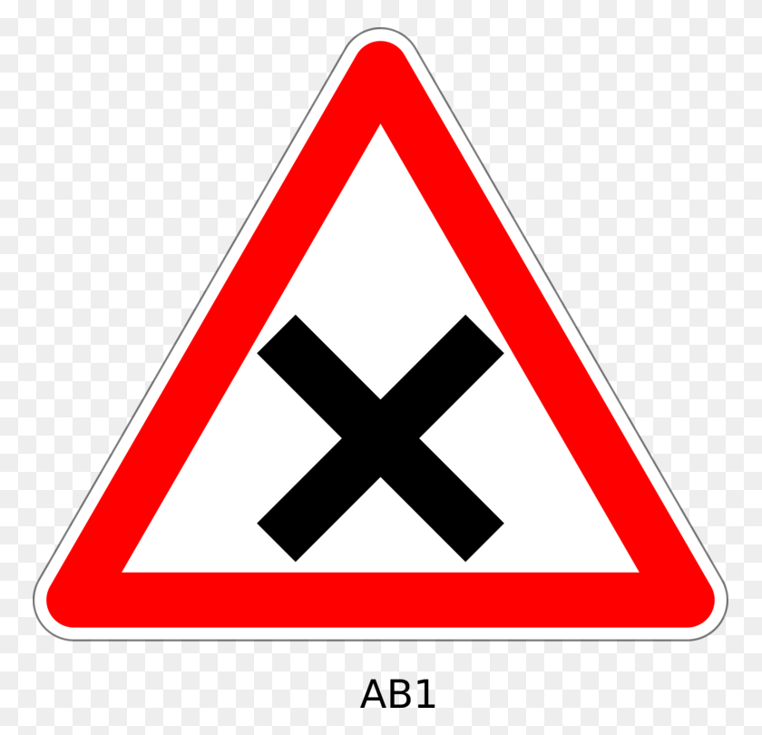 767x750 Дорожный Знак, Предупреждающий Знак, Перекресток Дороги - Пересечение Клипарт
