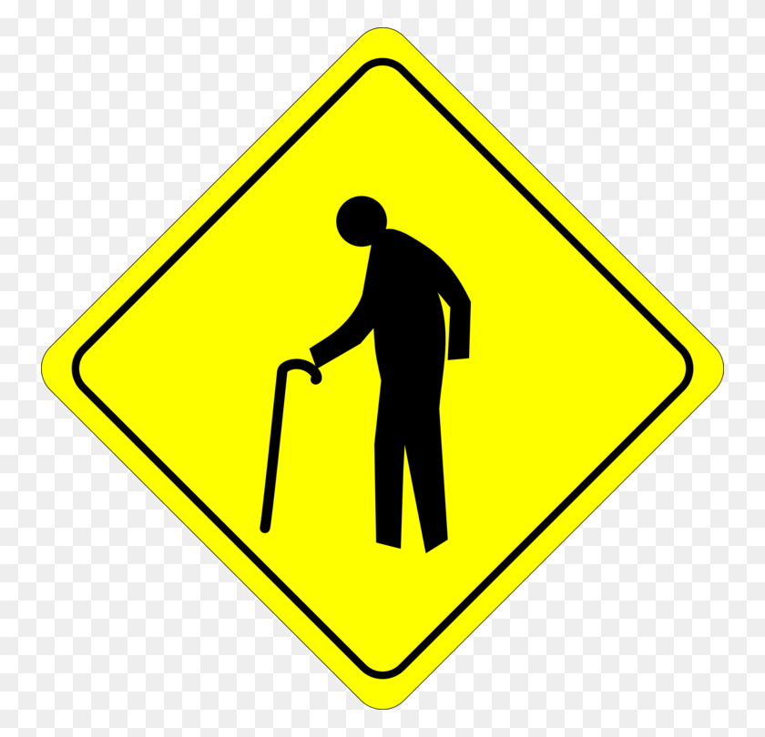 750x750 Traffic Sign Warning Sign Old Age Pedestrian - Old Age Clipart