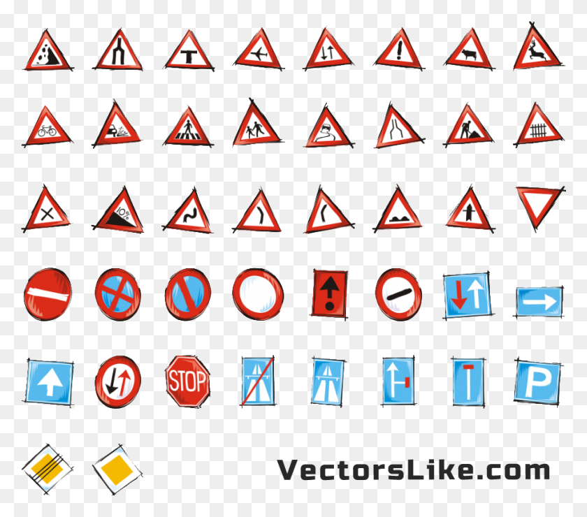 916x799 Traffic Signs Clip Art Vector - Free Clip Art Signs