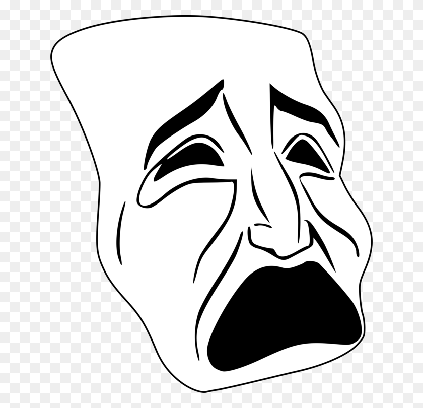 640x750 Tragedy Mask Theatre Drama Sock And Buskin - Theatre Clipart Black And White