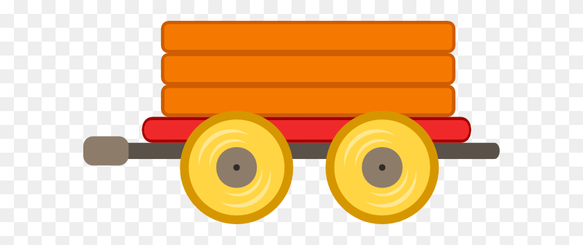600x293 Train Car Orange Clip Art - Train Clipart PNG