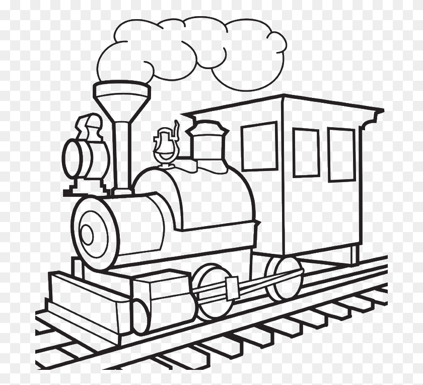 700x703 Train Drawing Group With Items - Train Clipart Outline