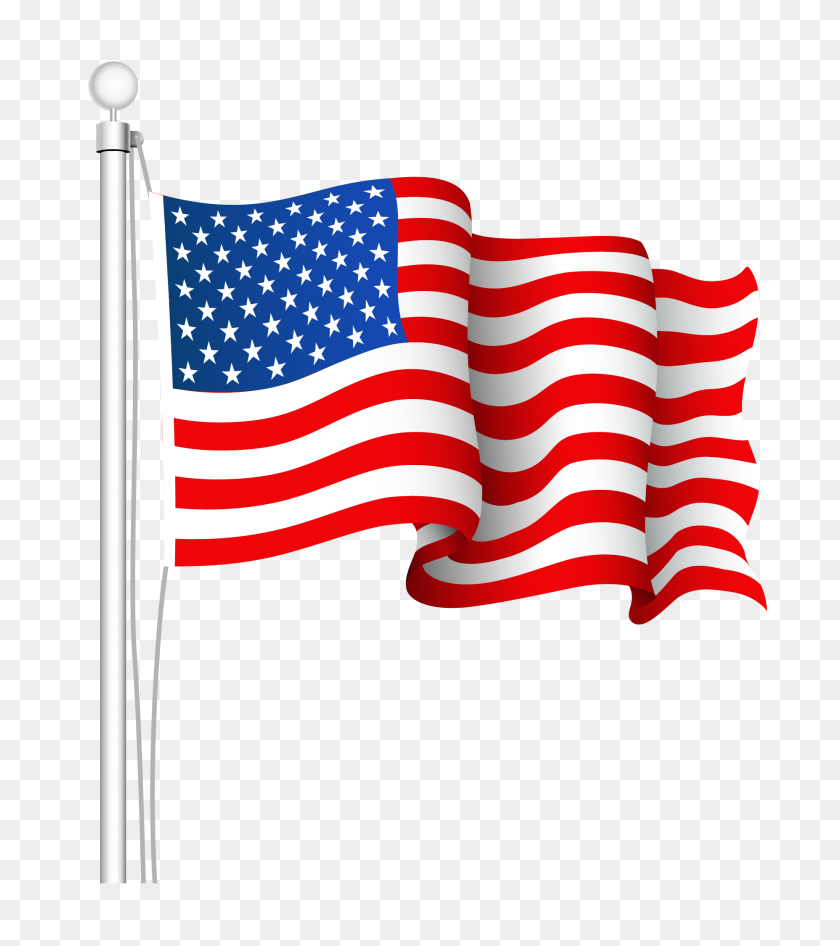 1855x2108 Clipart De Bandera Americana Transparente - Pole Clipart