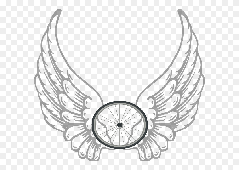 600x539 Transparent Angel Cliparts - Wing Clipart Black And White