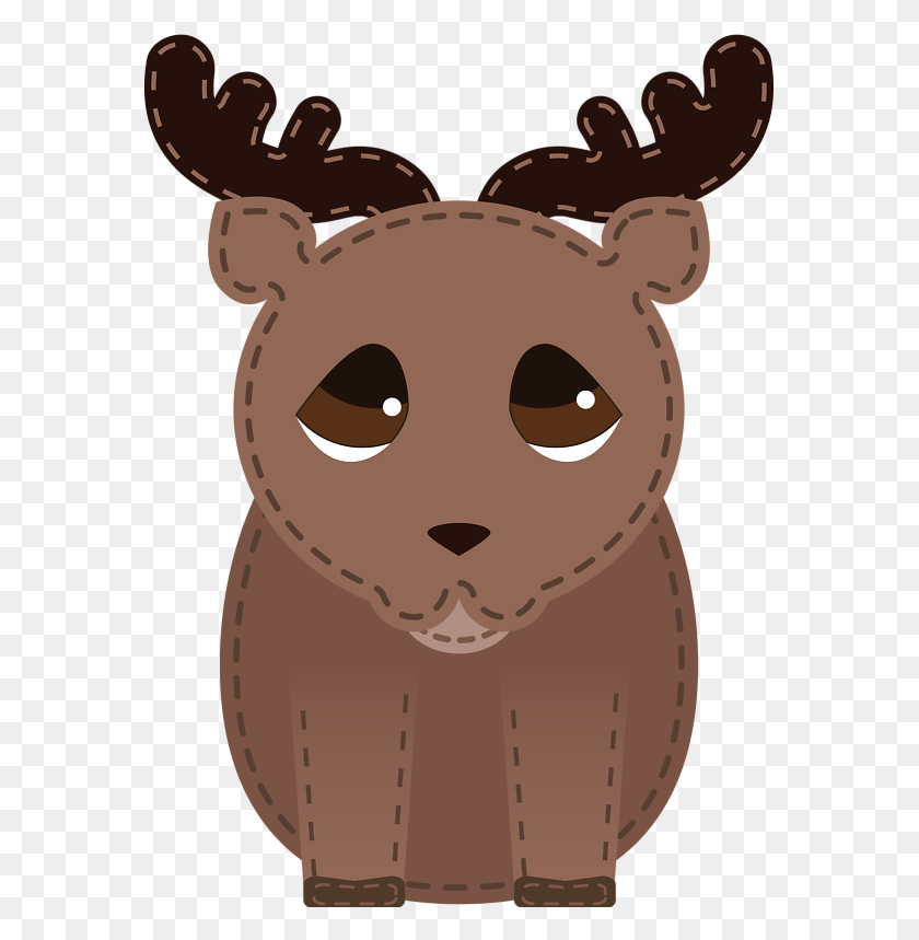 575x799 Transparent Background Deer With Stitches - Woodland Deer Clipart